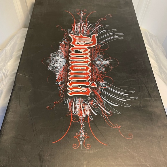 DEMONIA SWING-815 PATENT VEGAN BLACK PLATFORM BOOTS - Picture 9 of 12